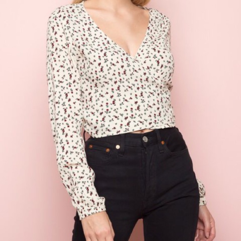 Brandy Coco Floral Wrap Top